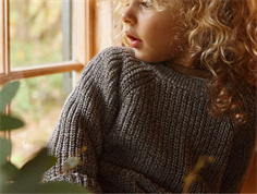 Lil Atelier sky gray pullover striktrøje bomuld